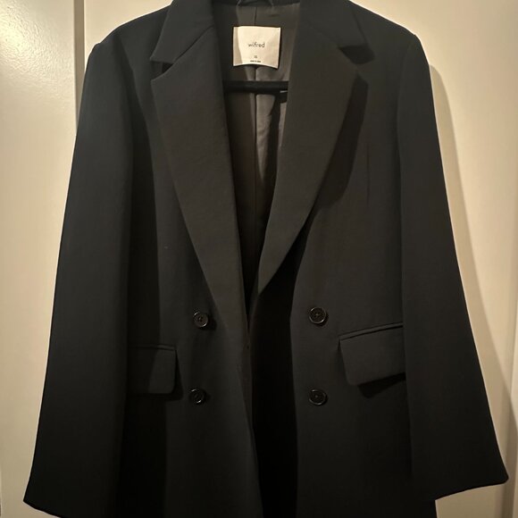 Aritzia Wilfred Cherrelle Double Breasted Blazer Oversized Women’s XS black - Picture 4 of 10